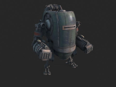 Roboty wojenne napędzane parą w stylu science fiction fantasy Model 3D