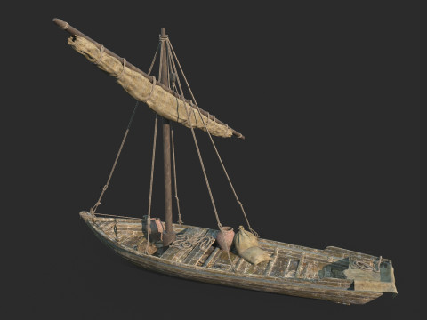 Alte Wasserfahrzeuge, Segelboote und Holzboote 3D Modell