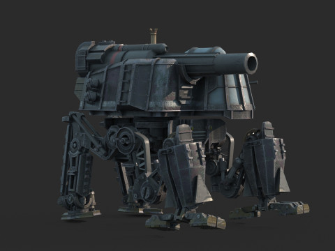 Przyszły mech napędzany parą science-fiction Model 3D