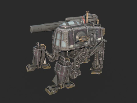 Przyszły mech napędzany parą science-fiction Model 3D