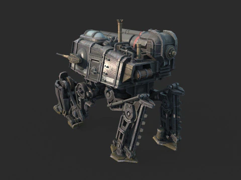 Przyszły mech napędzany parą science-fiction Model 3D