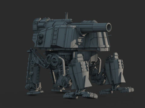 Przyszły mech napędzany parą science-fiction Model 3D