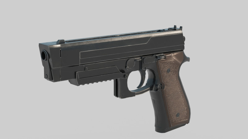 Modern weapon pistol 3D Model .c4d .max .obj .3ds .fbx .stl .blend