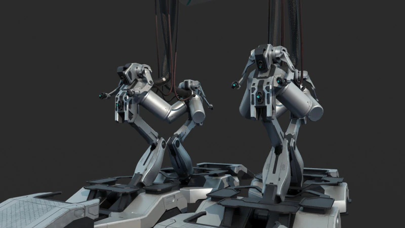 Future sci-fi charging station 3D Model .c4d .max .obj .3ds .fbx .stl .blend 