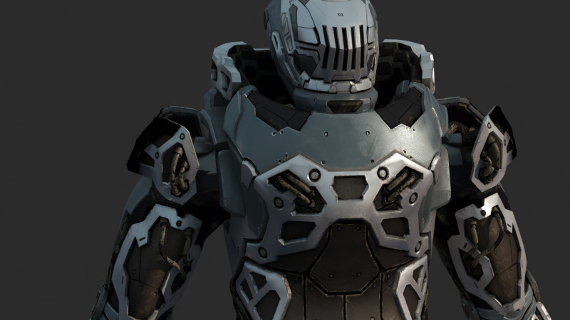 Future sci-fi combat mecha robots 3D Model .c4d .max .obj .3ds .fbx .stl .blend 