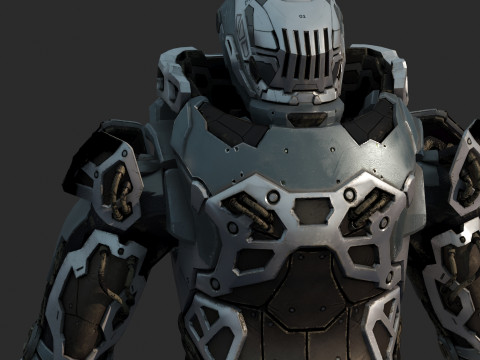 Futuros rob&ocirc;s mecha de combate de fic&ccedil;&atilde;o cient&iacute;fica Modelo 3D