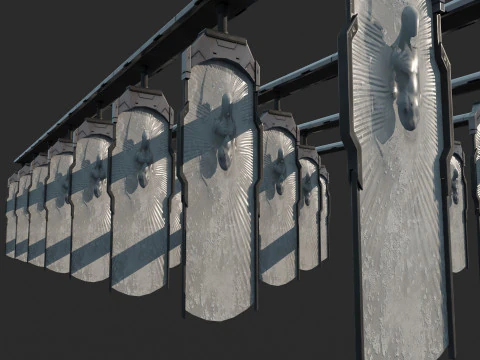 Future sci-fi replicant production line 3D Model