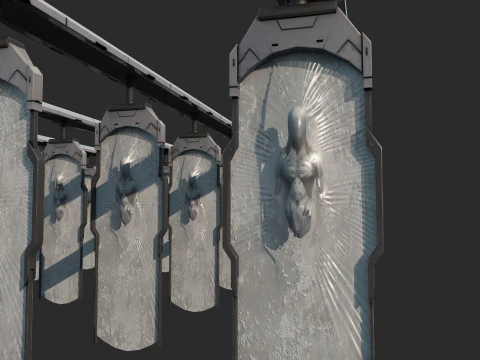 Future sci-fi replicant production line 3D Model