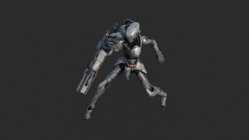 Robot perang fiksi ilmiah masa depan Model 3D .c4d .max .obj .3ds .fbx .stl .blend 