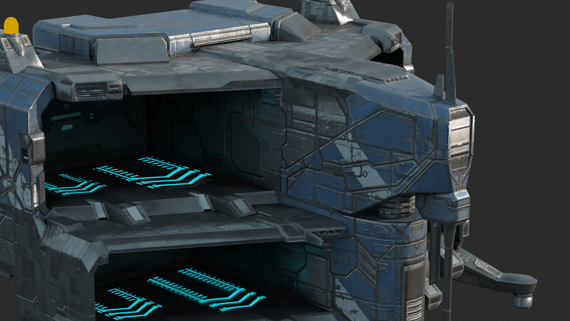 Futura esta&ccedil;&atilde;o de manuten&ccedil;&atilde;o de naves espaciais de fic&ccedil;&atilde;o cient&iacute;fica Modelo 3D .c4d .max .obj .3ds .fbx .stl .blend 