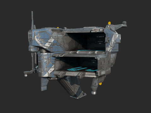 Future sci-fi spacecraft maintenance station 3D Model