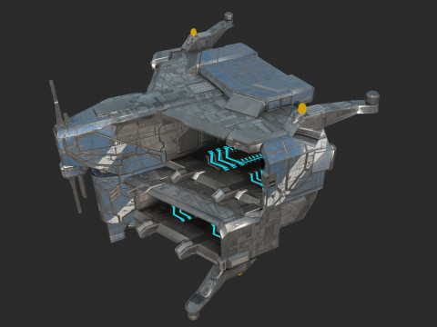 Future sci-fi spacecraft maintenance station 3D Model