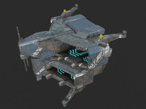 Futura esta&ccedil;&atilde;o de manuten&ccedil;&atilde;o de naves espaciais de fic&ccedil;&atilde;o cient&iacute;fica Modelo 3D