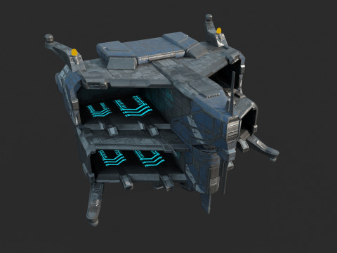 Future sci-fi spacecraft maintenance station 3D Model