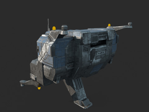 Future sci-fi spacecraft maintenance station 3D Model