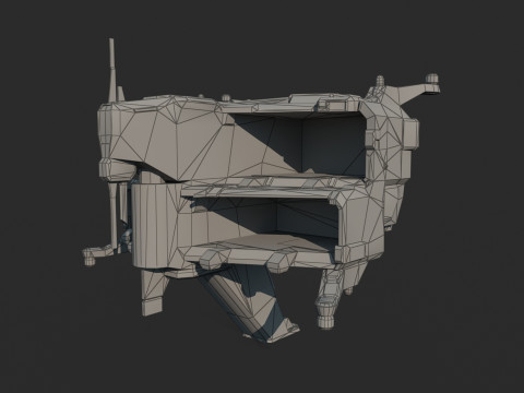 Future sci-fi spacecraft maintenance station 3D Model