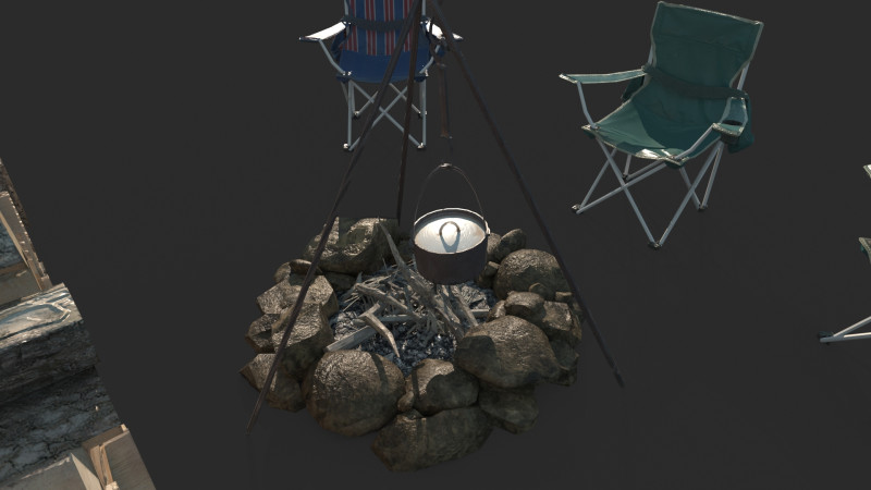 Wilderness Camping Campsite 3D Model .c4d .max .obj .3ds .fbx .stl .blend