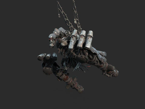 Future sci-fi apocalypse horror half body robot 3D Model