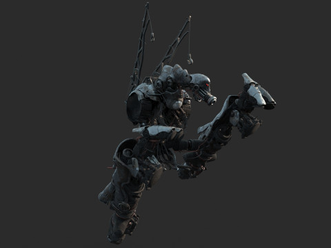 Robot mezzo corpo horror dell'apocalisse fantascientifica del futuro Modello 3D