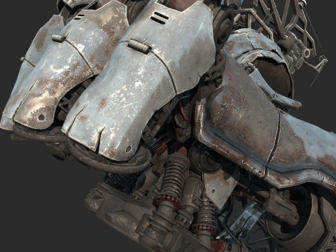 Robot mezzo corpo horror dell'apocalisse fantascientifica del futuro Modello 3D