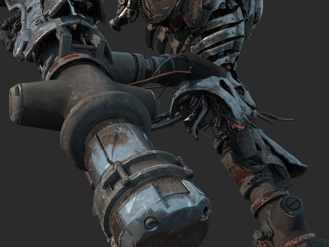 Robot mezzo corpo horror dell'apocalisse fantascientifica del futuro Modello 3D