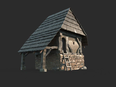 Gudang gandum arsitektur abad pertengahan Model 3D