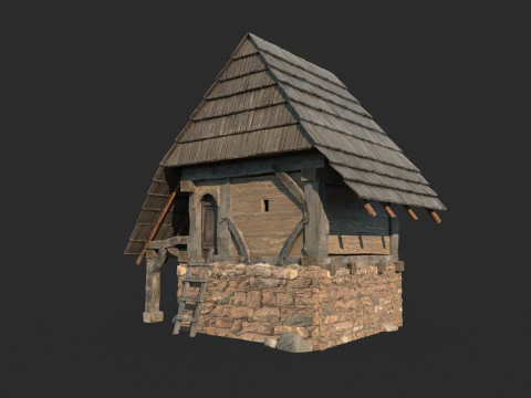 Granaio di architettura medievale Modello 3D