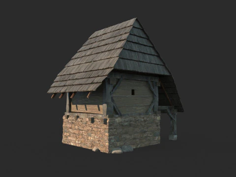 Granaio di architettura medievale Modello 3D
