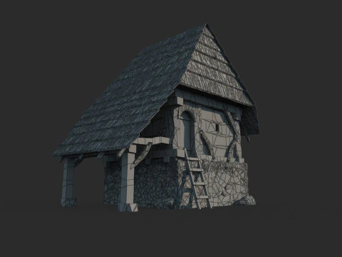 Granaio di architettura medievale Modello 3D