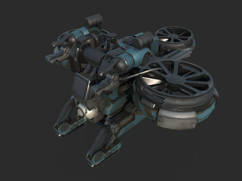 Future science fiction unmanned aerial vehicle robots 3D Model