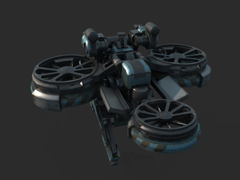 भविष्य के विज्ञान कथा मानवरहित हवाई वाहन रोबोट 3D मॉडल