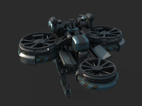 Future science fiction unmanned aerial vehicle robots 3D Model