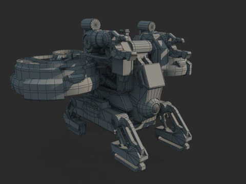 Future science fiction unmanned aerial vehicle robots 3D Model