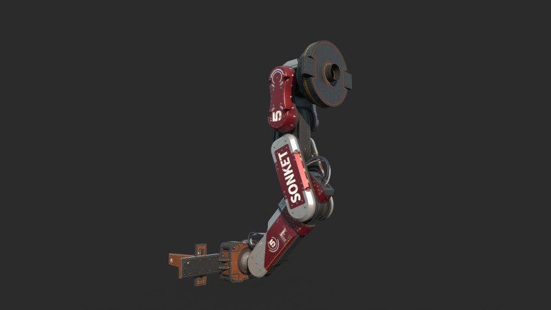 Industrial equipment robotic arm 3D Model .c4d .max .obj .3ds .fbx .stl .blend 