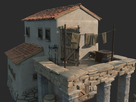 Medieval architectural houses 3D Model