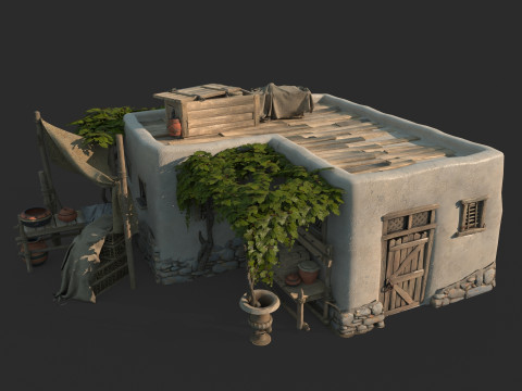 中世纪建筑平房 3D 模型