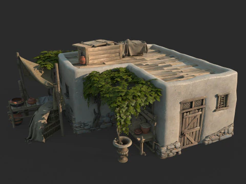 Bungalow dall'architettura medievale Modello 3D