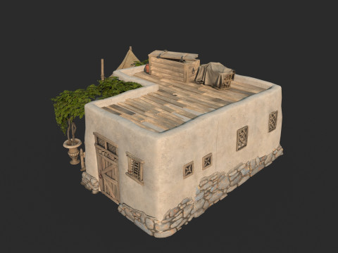 中世纪建筑平房 3D 模型