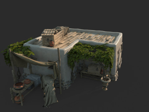 中世纪建筑平房 3D 模型