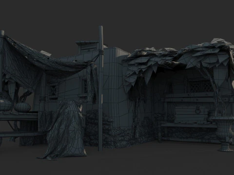 Bungalow dall'architettura medievale Modello 3D