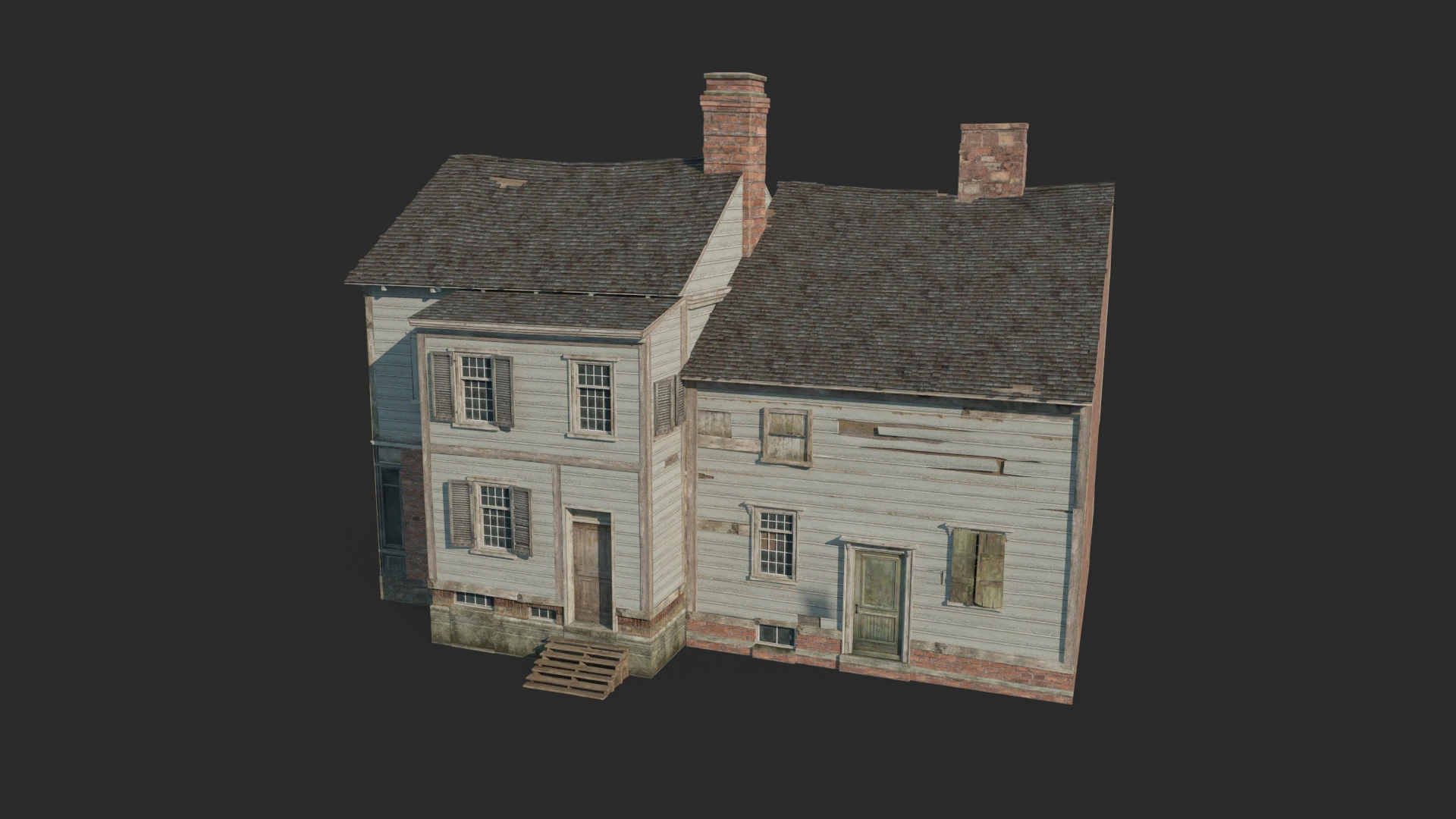 Rumah kombinasi arsitektur abad ke-17 Model 3D .c4d .max .obj .3ds .fbx .stl .blend