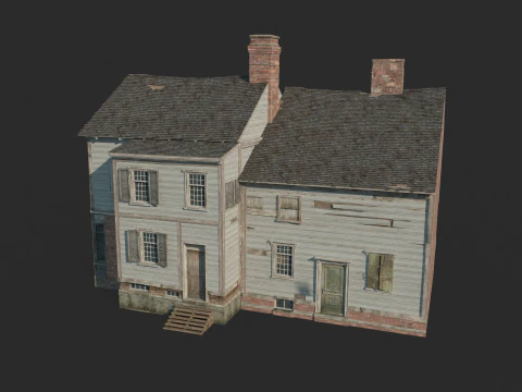 Rumah kombinasi arsitektur abad ke-17 Model 3D