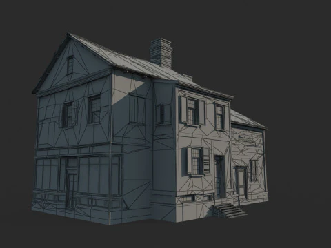 Rumah kombinasi arsitektur abad ke-17 Model 3D