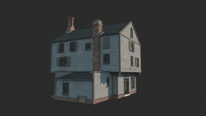 Architekturhäuser aus dem 17. Jahrhundert 3D Modell .c4d .max .obj .3ds .fbx .stl .blend