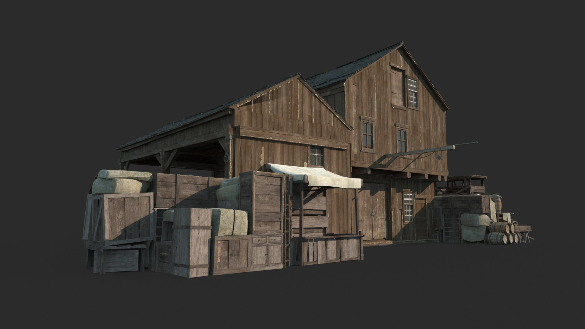 Magazzino di materiali edili del XVII secolo Modello 3D .c4d .max .obj .3ds .fbx .stl .blend 