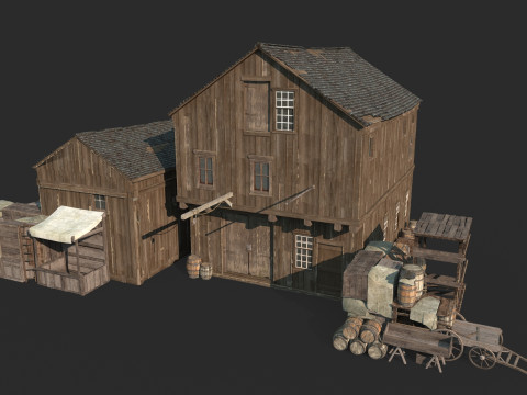 17th century building materials warehouse 3D Model