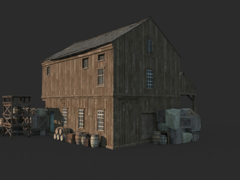 17th century building materials warehouse 3D Model