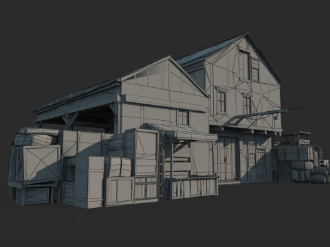 17th century building materials warehouse 3D Model