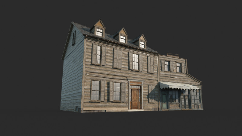 Case cittadine del XVII secolo Modello 3D .c4d .max .obj .3ds .fbx .stl .blend