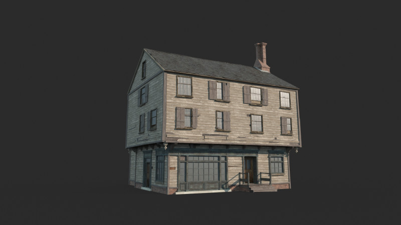 Rumah perkotaan abad ke-17 Model 3D .c4d .max .obj .3ds .fbx .stl .blend